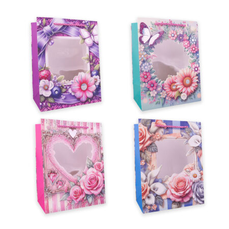 Geschenktasche FLOWERS 2 gross (ca. 26 x 10 x 32 cm)