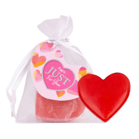 Gästeseife Herz JUST FOR YOU in Organzabeutel, 25g