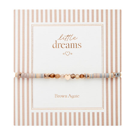 Armband "little dreams" - brauner Achat - rosévergoldet - Herz