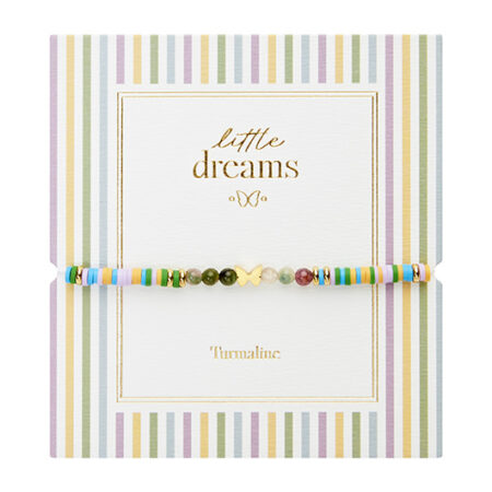Armband "little dreams" - Turmalin - vergoldet - Schmetterling