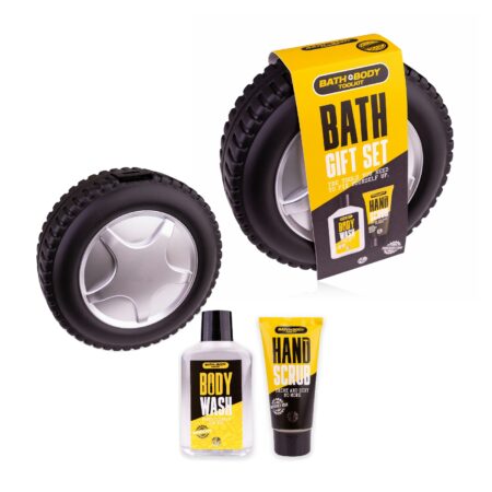 Badeset BATH + BODY TOOLKIT in Hardcase in Reifenform