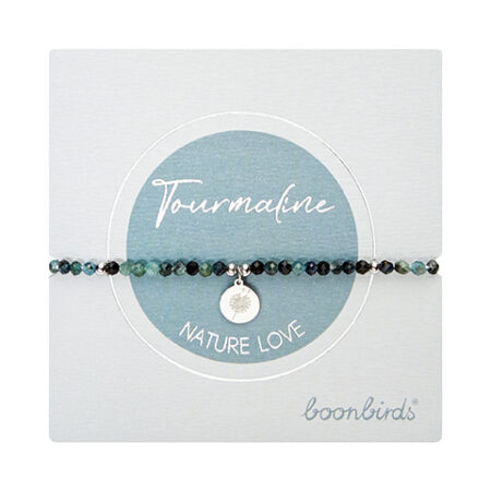 Armband "nature love" - blauer Turmalin - Edelstahl - Pusteblume