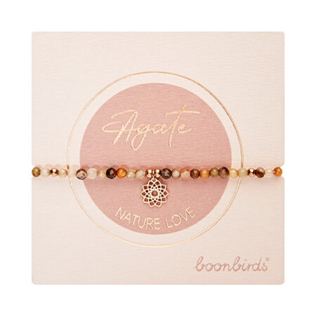 Armband "nature love" - Achat (gefärbt) - rosévergoldet - Blüte