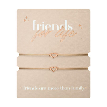 Armband "friends for life" - rosévergoldet - Herz
