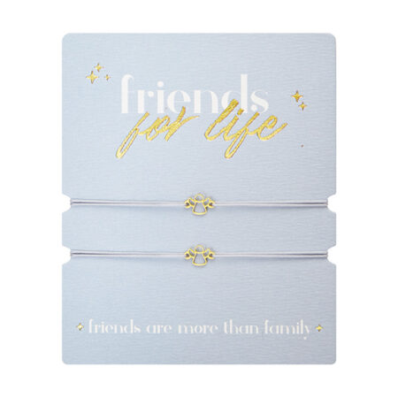 Armband "friends for life" - vergoldet - Engel