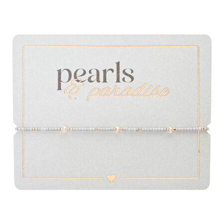 Armband "Pearls & Paradise" - Grau