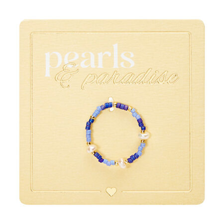 Ring "Pearls & Paradise" - Blau