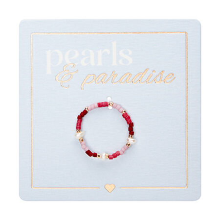 Ring "Pearls & Paradise" - Rosa-Rot