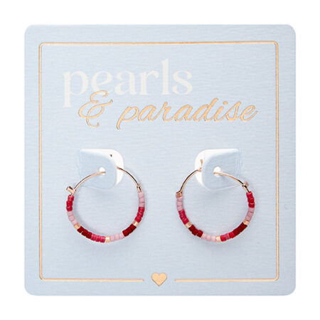 Ohrringe "Pearls & Paradise" - Rosa-Rot