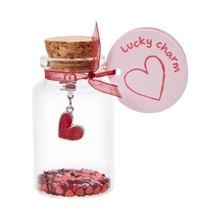 Glücksbringer im Glas "lucky charm" - Herz rot