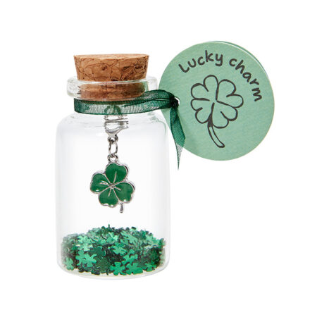 Glücksbringer im Glas "lucky charm" - Kleeblatt