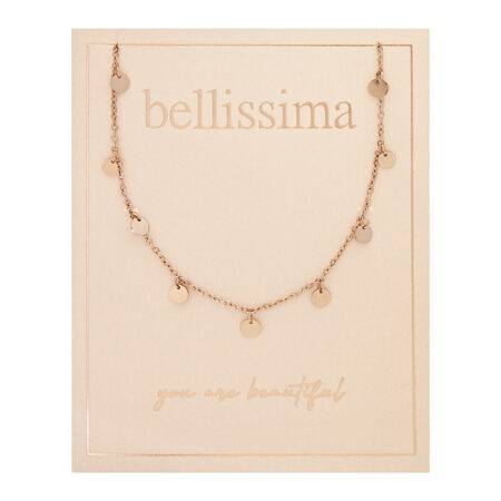 Halskette "bellissima" - rosévergoldet - Plättchen hängend