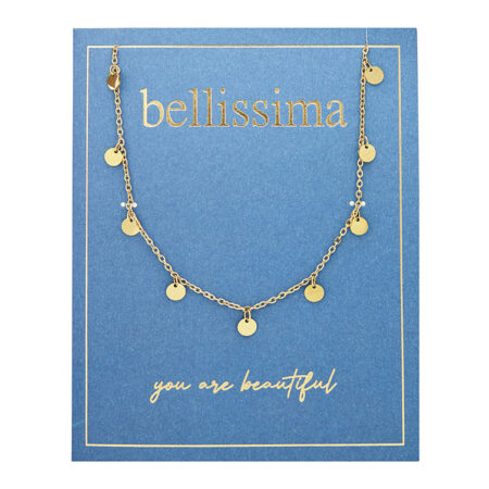 Halskette "bellissima" - vergoldet - Plättchen hängend