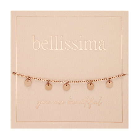 Armband "bellissima" - rosévergoldet - Plättchen hängend