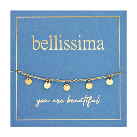 Armband "bellissima" - vergoldet - Plättchen hängend