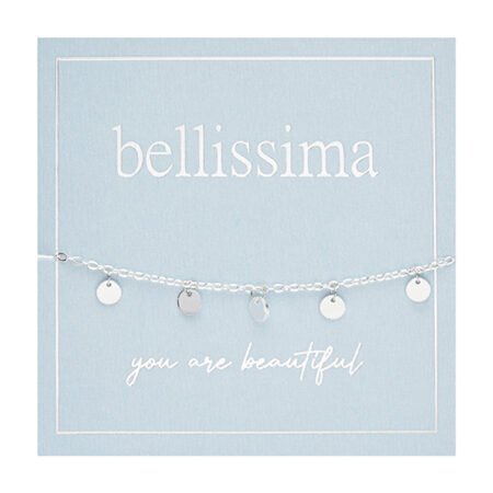 Armband "bellissima" - versilbert - Plättchen hängend