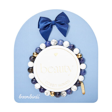 Edelsteinarmband "beauty" - ocean waves - vergoldet