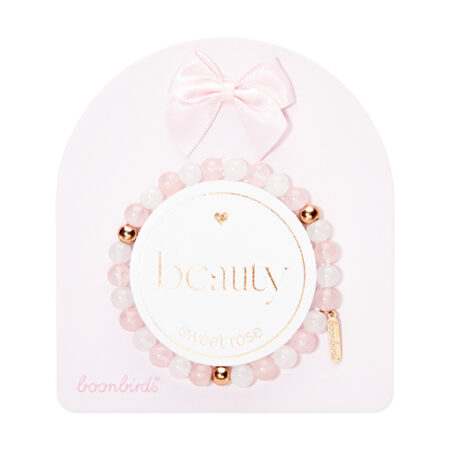 Edelsteinarmband "beauty" - sweet rose - rosévergoldet