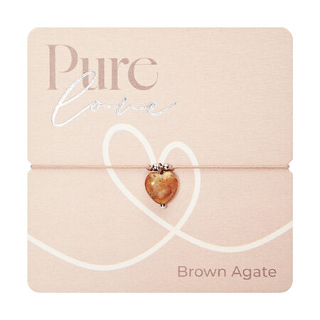 Armband "Pure love" - Brauner Achat - Edelstahl