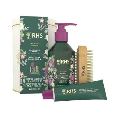 Handpflegeset in Metalldose RHS Wild Rhubarb & Mint, Wild Rose