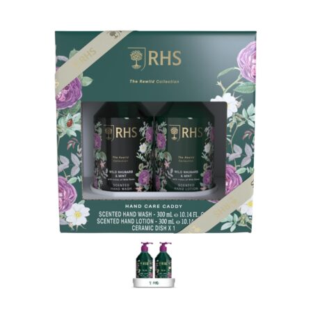 Flüssigseife & Handlotion 2x300ml RHS Wild Rhubarb & Mint, Wild Rose