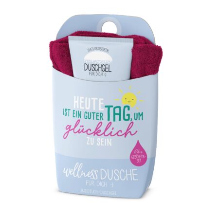 Geschenkset Wellnessdusche Happy Greetings "Heute ist ein guter Tag, um glücklich zu sein"
