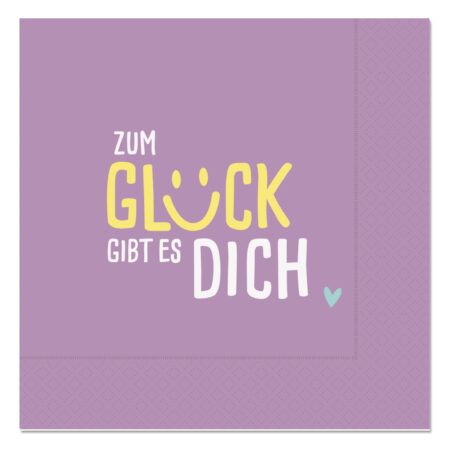 Serviette Happy Greetings "Zum Glück gibt es Dich"