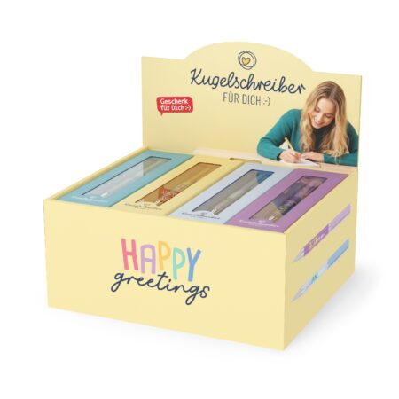 Kugelschreiber Happy Greetings im Display MIX