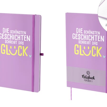 Notizbuch A5 Happy Greetings "Die schönsten Geschichten schreibt das Glück"