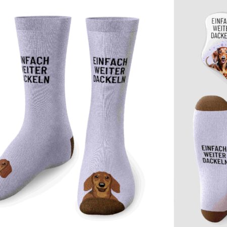 Zaubersocken Lucky Friends "Einfach weiterdackeln" (Dackel) Gr.36-40