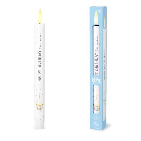 LED-Kerze Liebe Wünsche "Happy Birthday to you" (Torte)