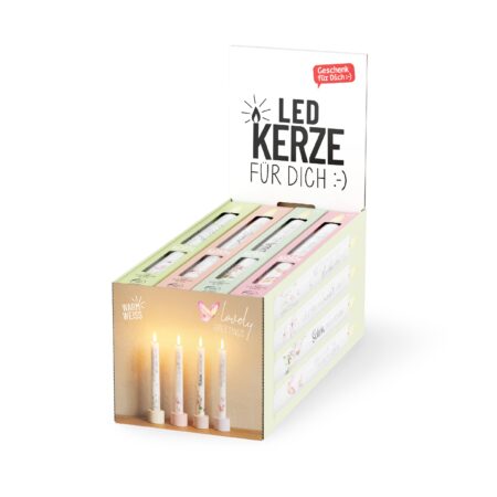 LED-Kerze Lovely Greetings im Display MIX