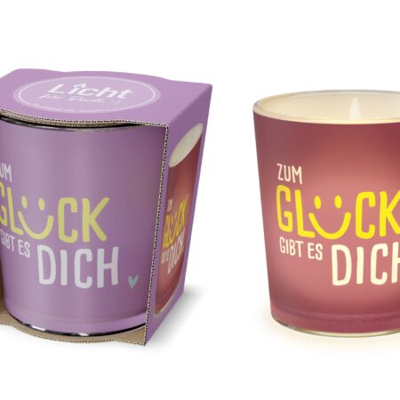 Licht mit Teelicht Happy Greetings "Zum Glück gibt es Dich"