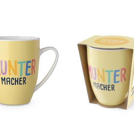 Becher 250ml Happy Greetings "Muntermacher"