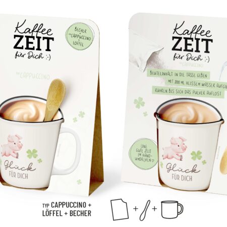 Kaffeezeit Liebe Wünsche "Glück für Dich" (Schweinchen)