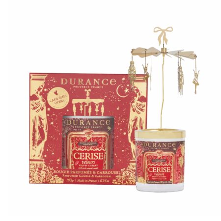Geschenkset Duftkerze 180g + Karrousel Samtige Kirsche