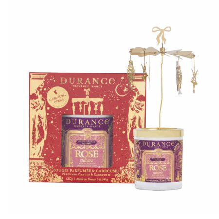 Geschenkset Duftkerze 180g + Karrousel Sultan Rose