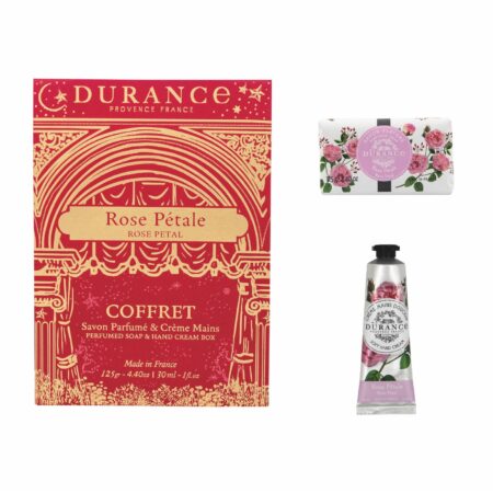 Geschenkset Körperpflege Seife 125g + Handcreme 30ml Rosenblätter