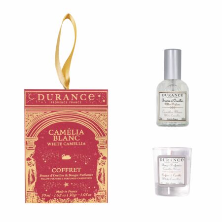 Geschenkset Duo cocooning mit Kopfkissenspray  50ml + Duftkerze 30g Zarte Kamelia
