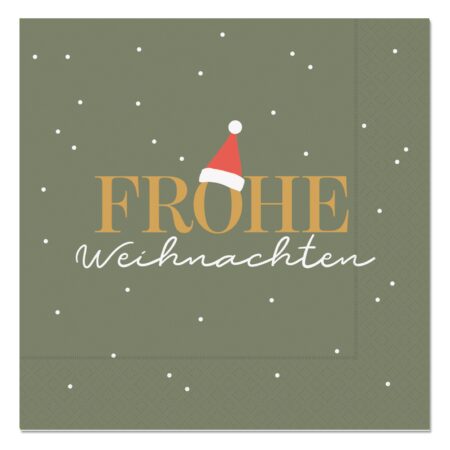 Serviette Schöne Weihnachten "Frohe Weihnachten" (Santa)