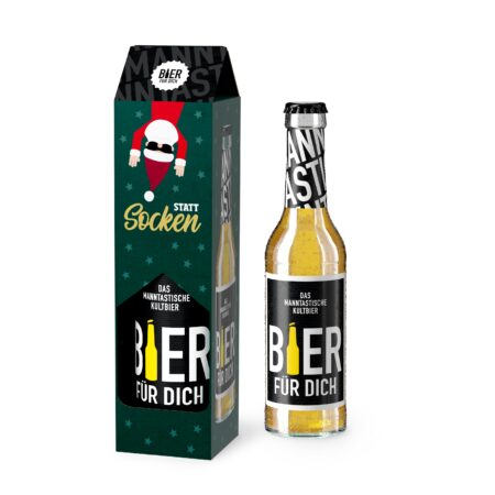 Bier 0,33 l Manntastische Weihnachten "Statt Socken" (Weihnachtsmann)