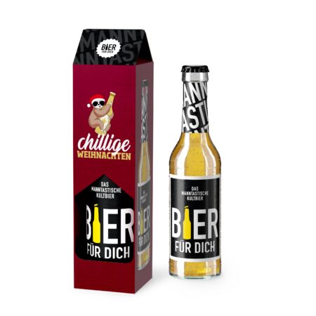 Bier 0,33 l Manntastische Weihnachten "Chillige Weihnachten" (Faultier)