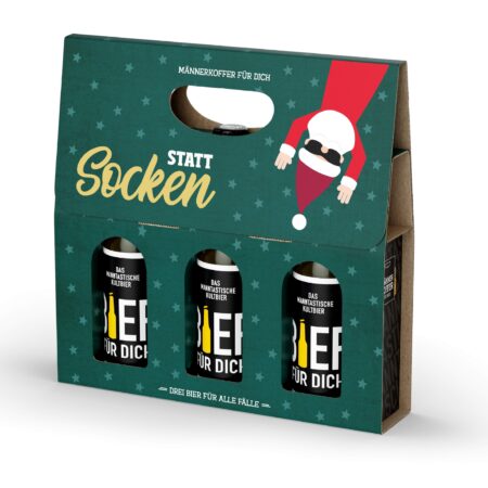 Männerkoffer Bier Manntastische Weihnachten "Statt Socken" (Weihnachtsmann)