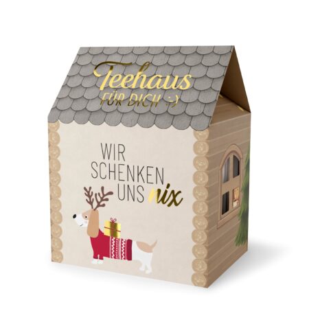 Teehaus Happy Christmas "Wir schenken uns nix" (Dackel)