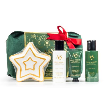 Geschenkset in Kosmetiktasche Holly Wreath