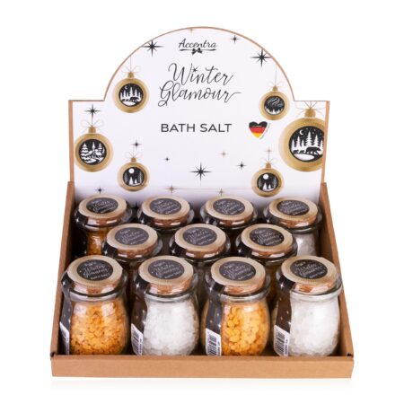 Badesalz WINTER GLAMOUR in Glas mit Korkverschluss, 125g