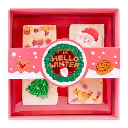 Badewürfel HELLO WINTER in Geschenkbox, 4 x 50g