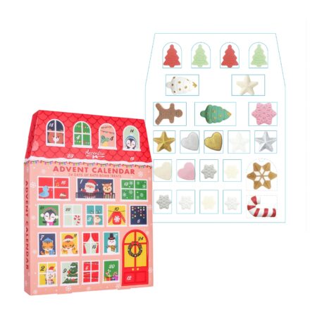 Adventskalender BATH BOMBS in Box in Hausform