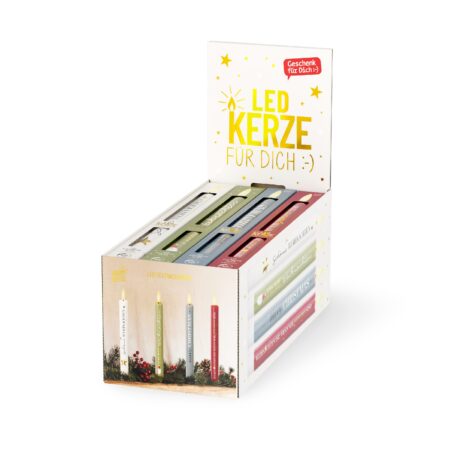 LED-Kerze Schöne Weihnachten im Display MIX