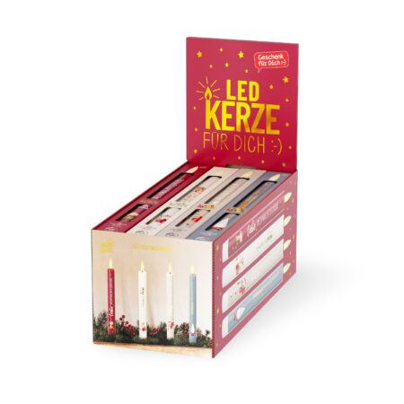 LED-Kerze Happy Christmas im Displa MIX